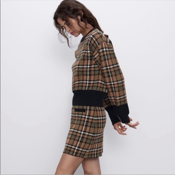 ZARA plaid heavy sweater - Picture 3 of 9